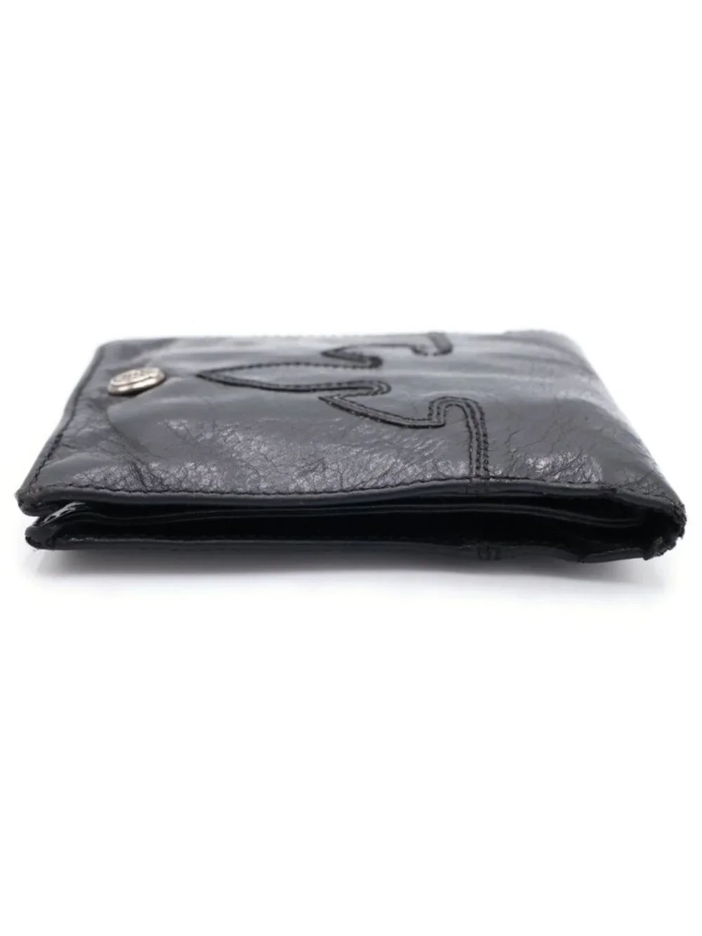 Chrome Hearts Aint Nothin 2 DO Flareani Bifold Leather Wallet Black